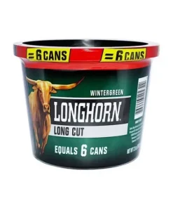 LONGHORN WINTERGREEN TUB 72OZ LONG CUT